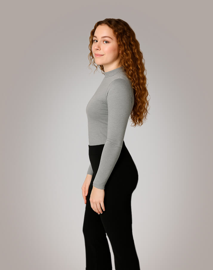 High Neck Ribbed Top